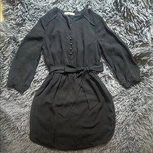 Banana republic black tie waist dress